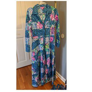 Lilly Pulitzer Mira Shirtdress, Size 8, Pop Up Lilly’s Party Patchwork Full Skir